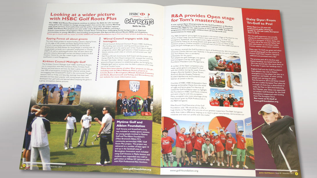 Golf Roots Newsletter Spread